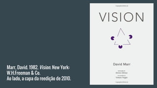 Marr, David. 1982. Vision. New York:
W.H.Freeman & Co.
Ao lado, a capa da reedição de 2010.
 