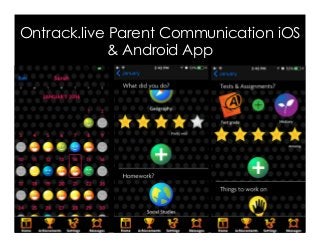 Ontrack.live Parent Communication iOS
& Android App
 