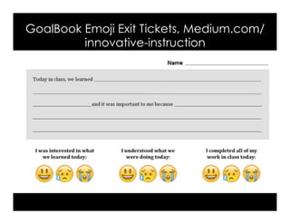 GoalBook Emoji Exit Tickets, Medium.com/
innovative-instruction
 
