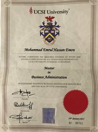Emon,Mohammad Emrul Hassan-MBA degree certificate