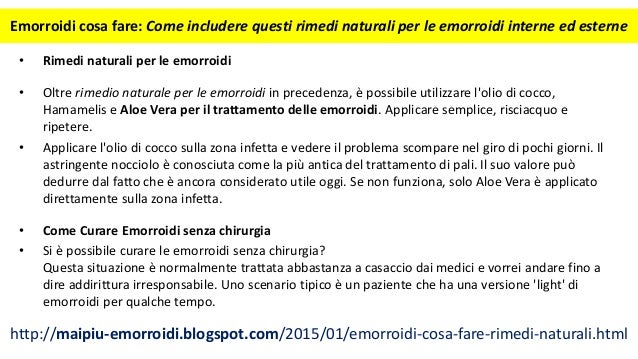 Curiamo emorroidi di medicina