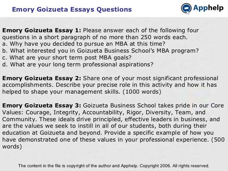 Emory application essay questions