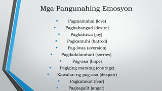 Different Emosyon EMOSYON 2 Third Grading period Eto and topic sa Filipino 10 and emosyon ...