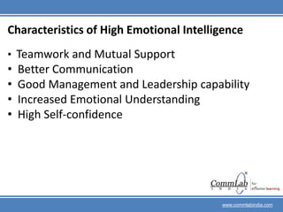 Characteristics of High Emotional IntelligenceTeamwork and Mutual Support