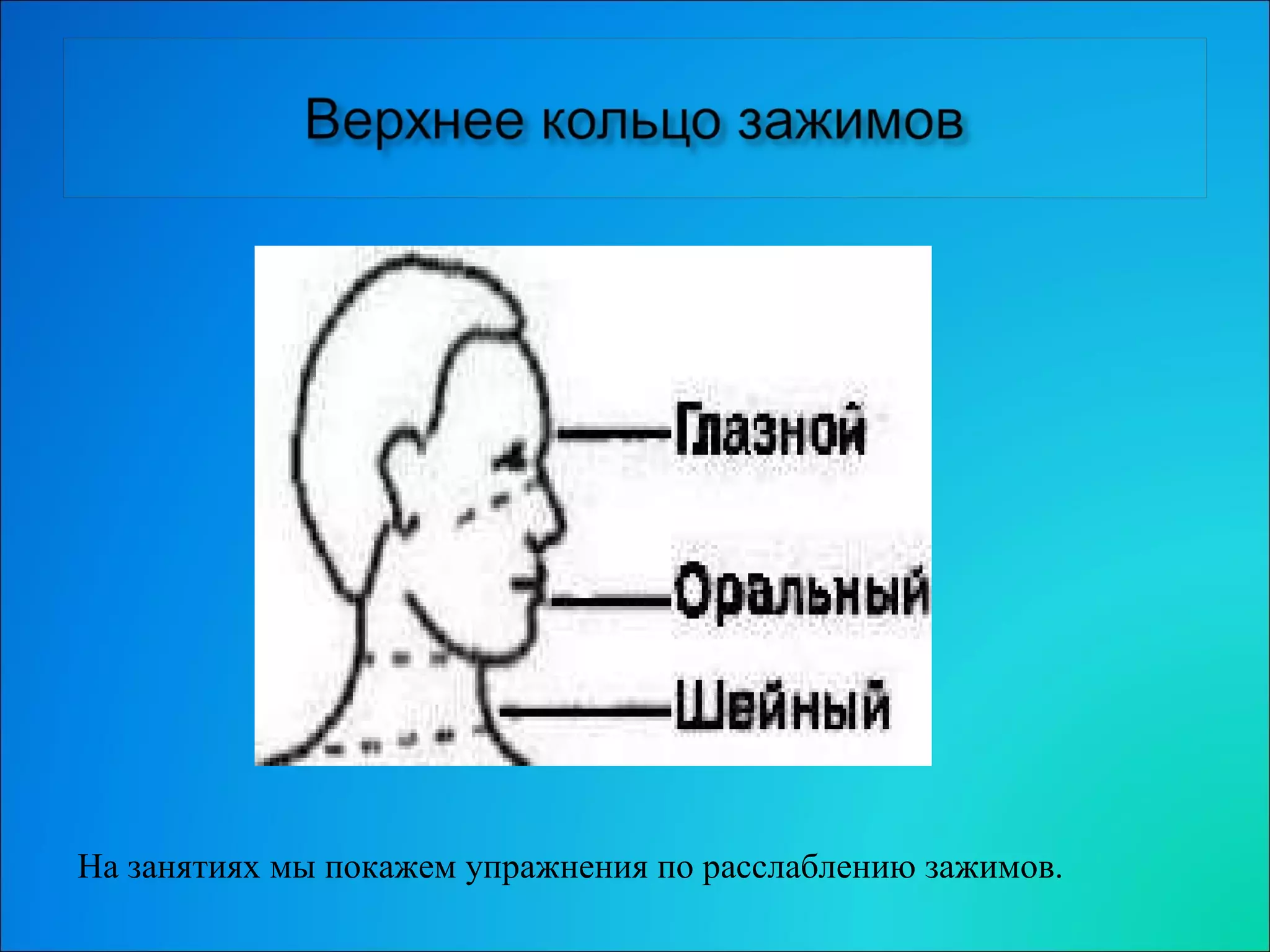 На занятиях мы покажем упражнения по расслаблению зажимов. 