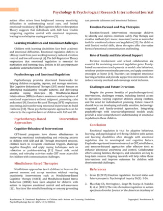 Emotional Regulation in Children with Autism and Learning Disabilities ...