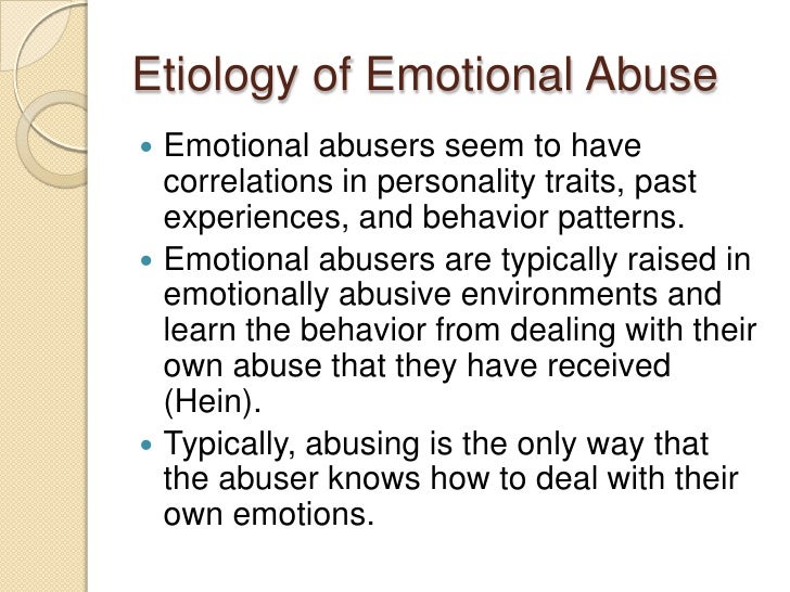 emotional abuse and the