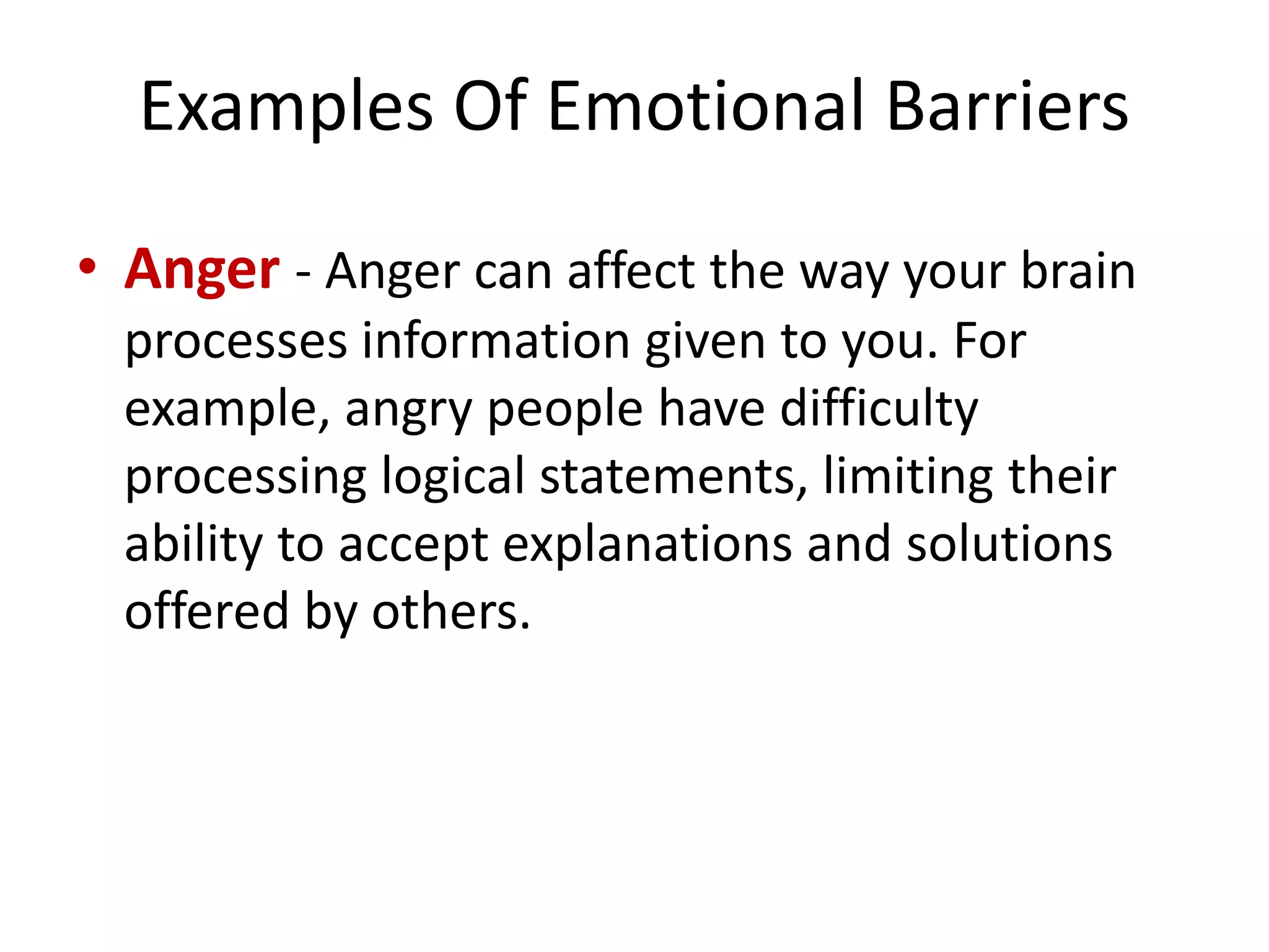 Emotional barriers | PPTX
