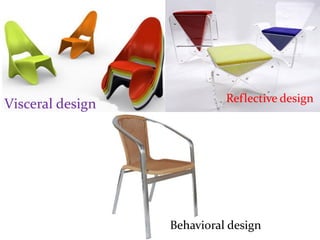 Reflective design
Visceral design




                  Behavioral design
 