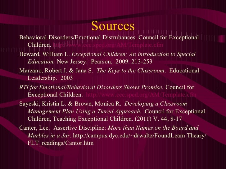 Writing service plans for emotionaly disturbed children