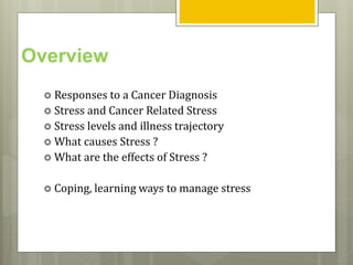 Emotional effects of a cancer diagnosis - Dee McKiernan | PPTX