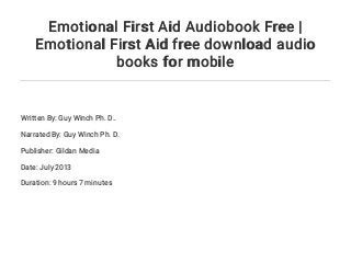 Emotional First Aid Audiobook Free Emotional First Aid Free Downloa