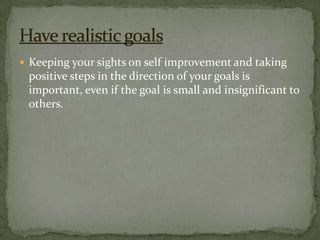 it is important to share  your  feelings  with others regularly. Be sure you are asserting your feelings, not only complaining about a situation or problemAn emotionally intelligent statement might be, "This long project is making me frustrated.Share your feelings with others