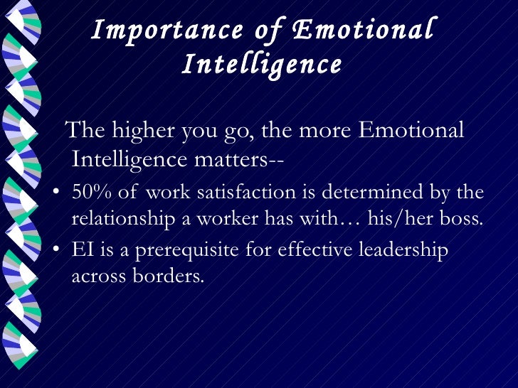 role of emotional intelligence The role and importance of emotional intelligence in knowledge management svetlana lazovic international school for social and business studies, slovenia. role of emotional intelligence The role and importance of emotional intelligence in knowledge management svetlana lazovic international school for social and business studies, slovenia.