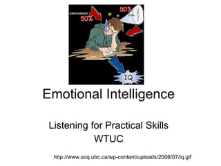 Emotional Intelligence Listening for Practical Skills WTUC http://www.scq.ubc.ca/wp-content/uploads/2006/07/iq.gif 
