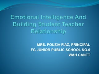 MRS. FOUZIA FIAZ, PRINCIPAL
FG JUNIOR PUBLIC SCHOOL NO.6
WAH CANTT
 