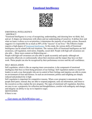 Emotional Intelligence And Interpersonal Intelligence | PDF