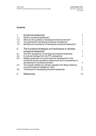 Emotional intelligence and leadership | PDF