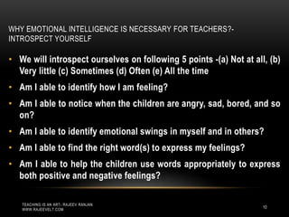 Ten Tips to Develop  Emotional Intelligence for Organizing Classroom Effectively