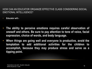 Ten Tips to Develop  Emotional Intelligence for Organizing Classroom Effectively