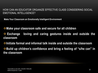 Ten Tips to Develop  Emotional Intelligence for Organizing Classroom Effectively