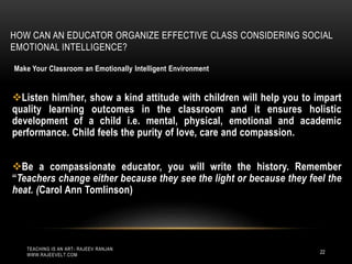 Ten Tips to Develop  Emotional Intelligence for Organizing Classroom Effectively
