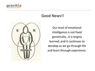 Learning About Emotional Intelligence Is
Only the First Step…Emotional competence is the
ultimate goal
 