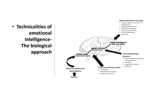 • Technicalities of
emotional
intelligence-
The biological
approach
 