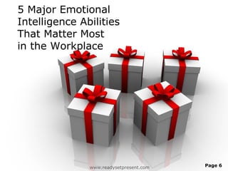 5 Major Emotional
Intelligence Abilities
That Matter Most
in the Workplace
www.readysetpresent.com Page 6
 