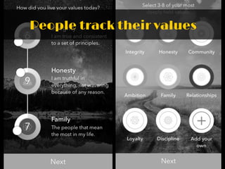 People track their values
 