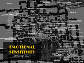 EMOTIONAL
SENSITIVITY
in the design process
Marcel Van der Drift
 