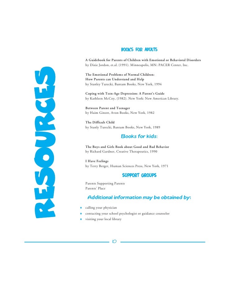 Parent Information On Emotional Disturbance