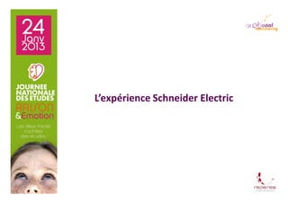 L’expérience Schneider Electric
 