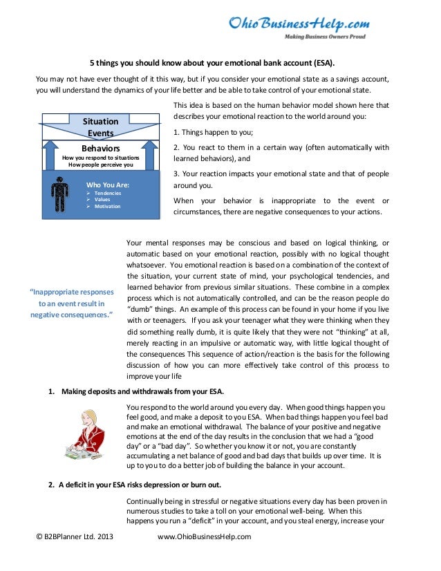 Managing Your Emotional Bank Account