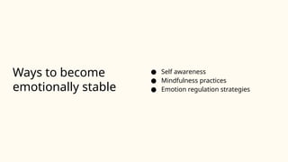 Emotional Stability Example Emotional Stability: Understanding Emotional Balance, Resilience, and ...