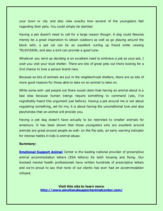 emotional support animal center emotional support animal housing letter