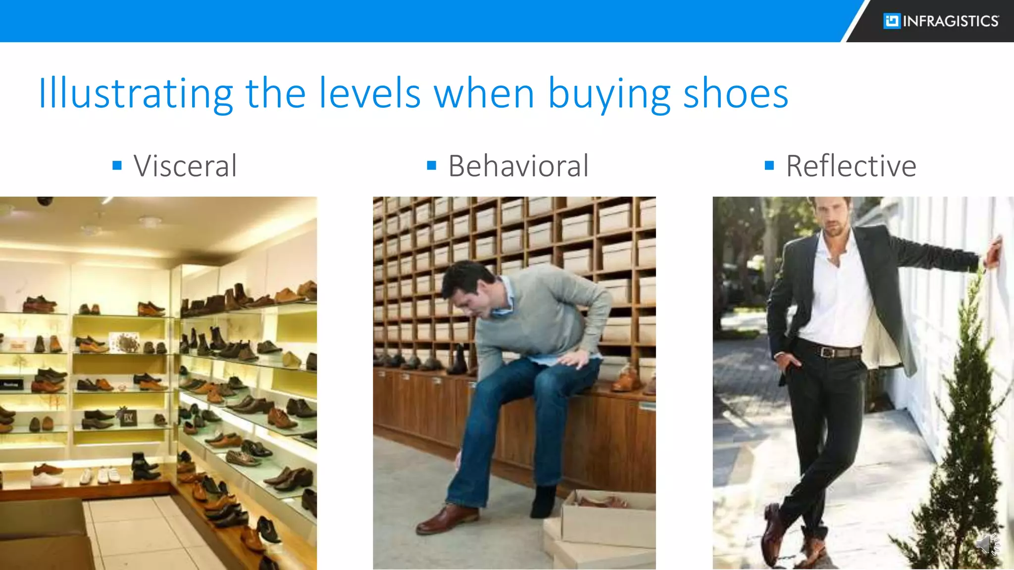 12
Illustrating the levels when buying shoes
 Visceral  Behavioral  Reflective
 