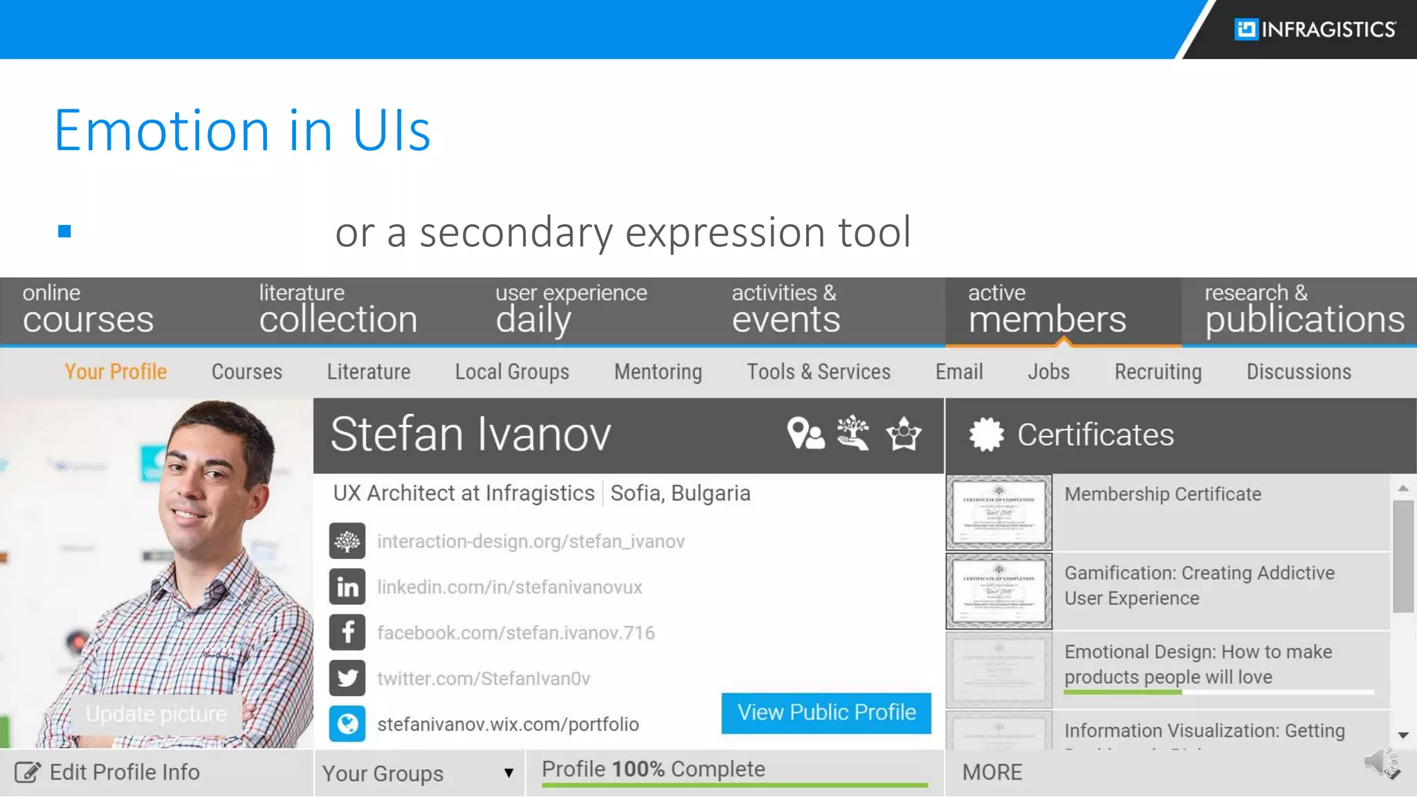 21
Emotion in UIs
 As a primary or a secondary expression tool
 