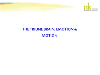 THE TRIUNE BRAIN, EMOTION &
MOTION
 