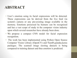 Emotion recognition using image processing in deep learning | PPTX
