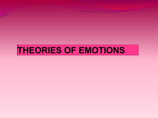 THEORIES OF EMOTIONS
 