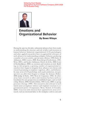 Emotions and organisational behaviour