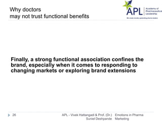 Why doctors
may not trust functional benefits
Finally, a strong functional association confines the
brand, especially when...
