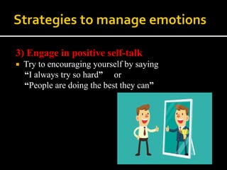 5) Look for positive emotions
 Human beings naturally attribute more weight to
negative emotions than positive ones. This...