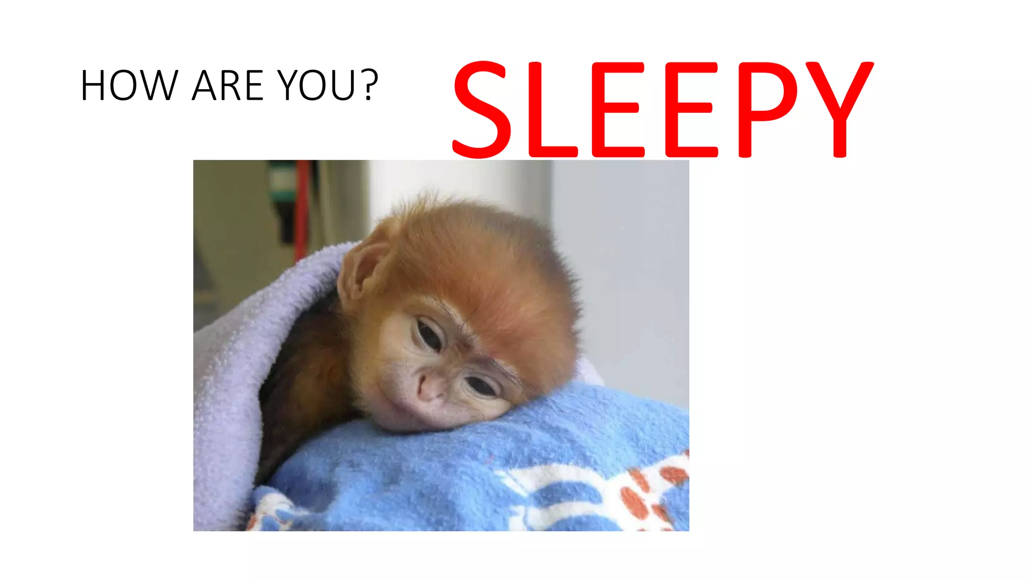 HOW ARE YOU?
SLEEPY