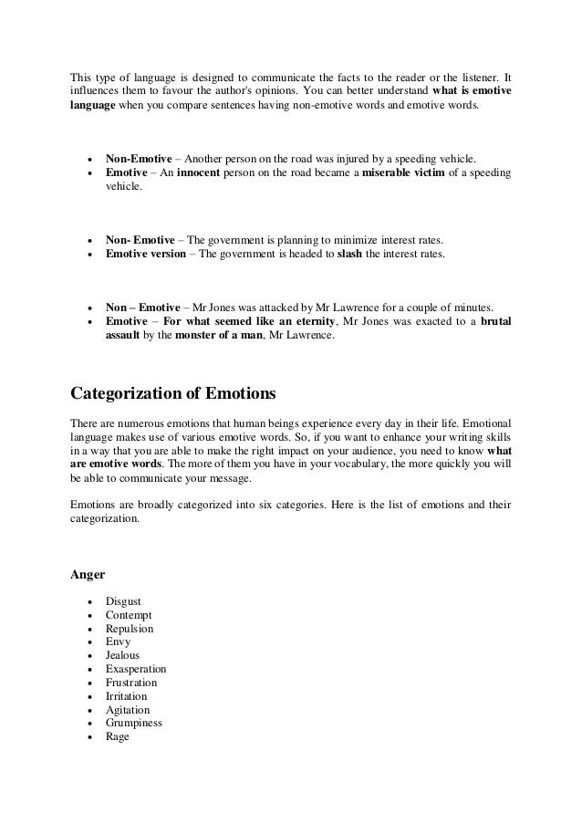 What Do You Mean By Emotive Language And How To Use It 