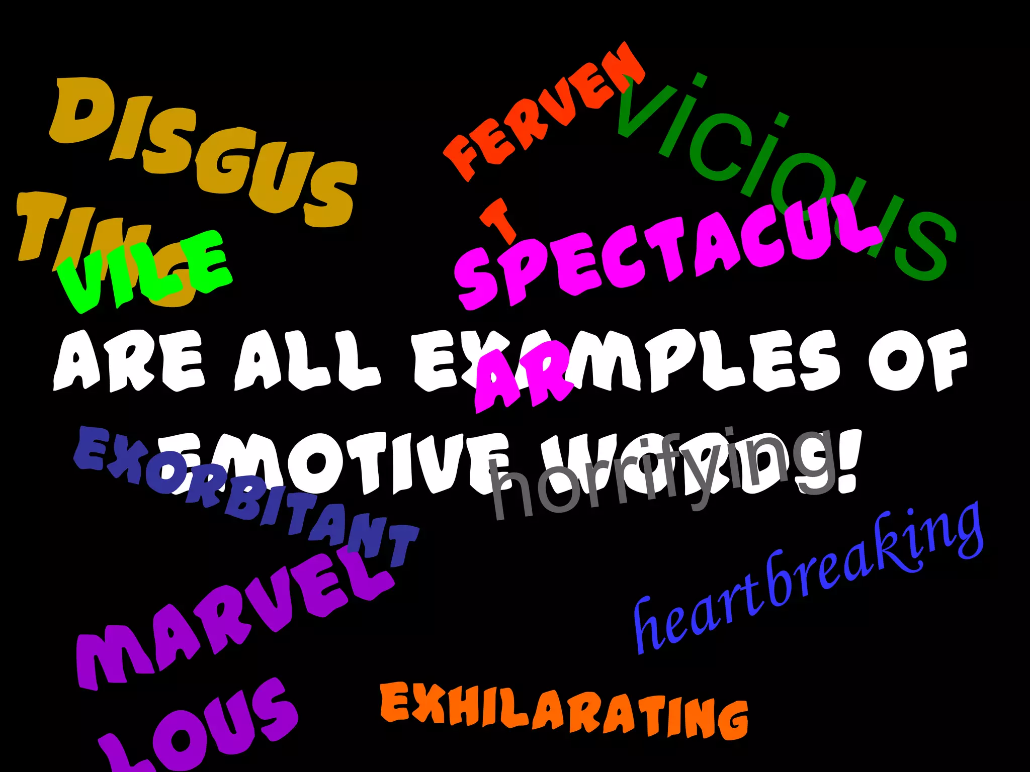 Are all examples of
emotive words!
 