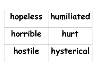 Emotive words list