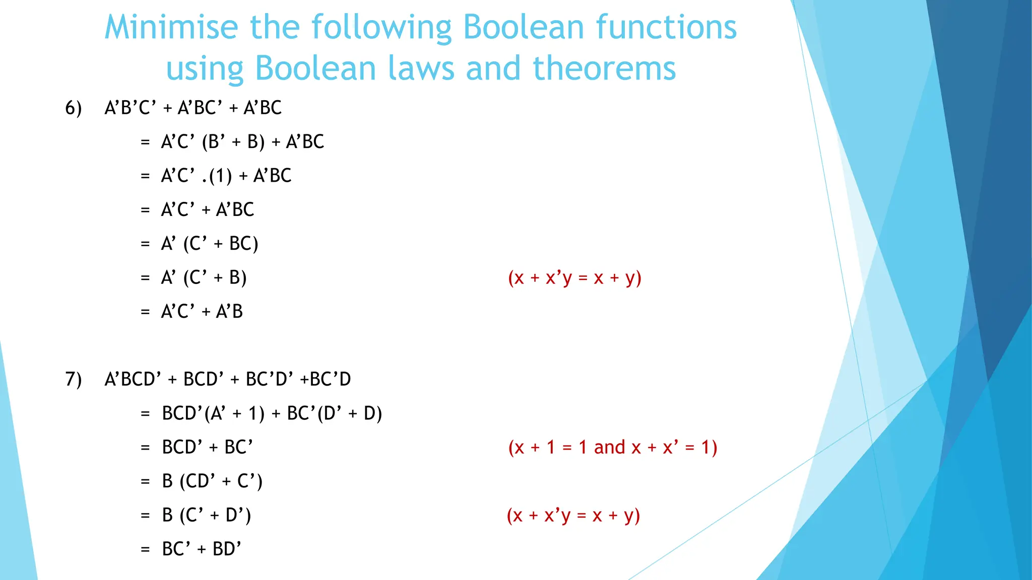 Boolean Algebra logic and De Morgan theorem | PPTX | Physics | Science