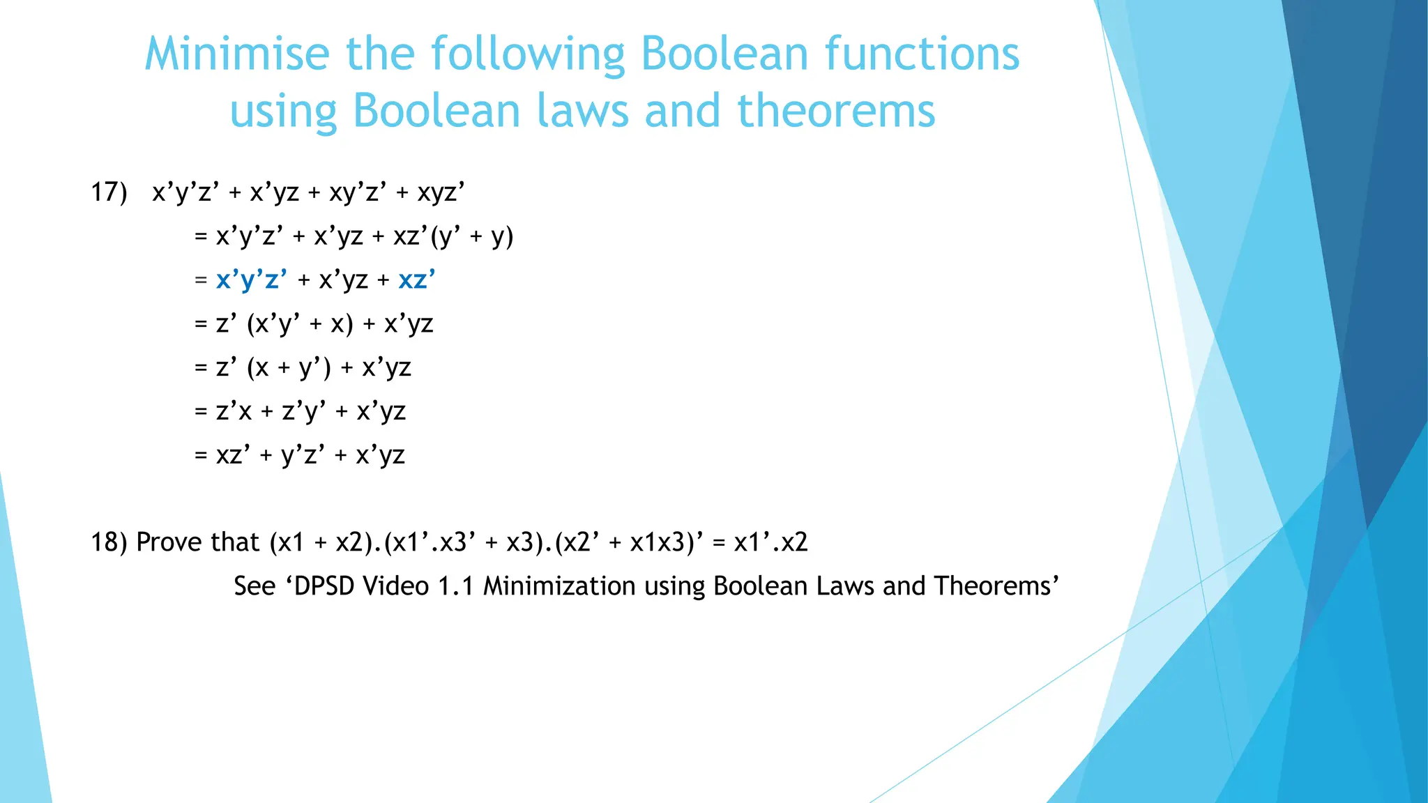 Boolean Algebra logic and De Morgan theorem | PPTX | Physics | Science
